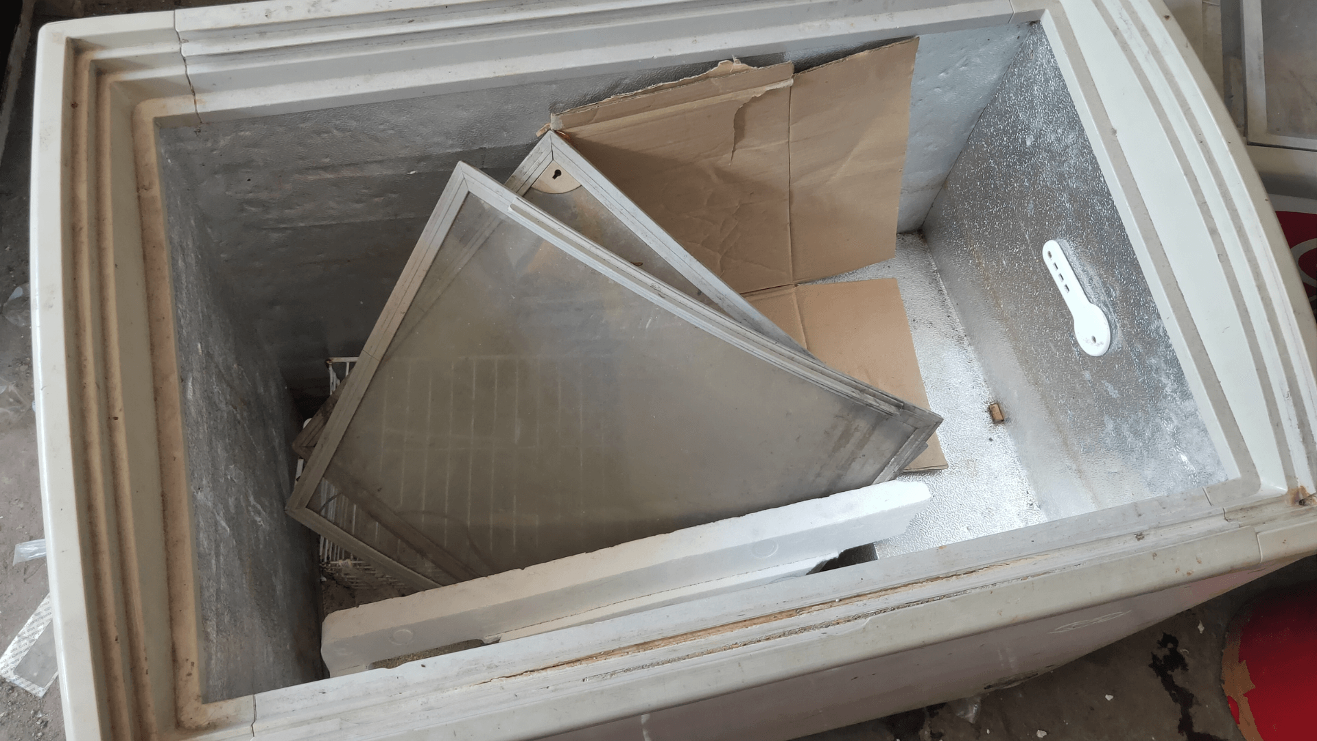 Broken freezer seal or door gasket